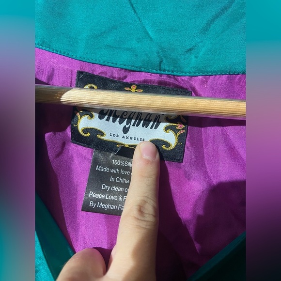 VINTAGE Meghan LA Paisley Silk Mini Dress with Cute Buttons Size 6 - Picture 5 of 6